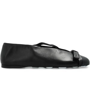 Moschino Leather Ballet Flats - Black