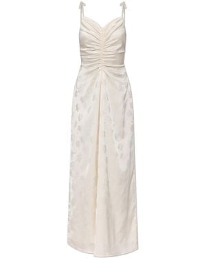 ROTATE BIRGER CHRISTENSEN Satin Dress With Floral Motif - White
