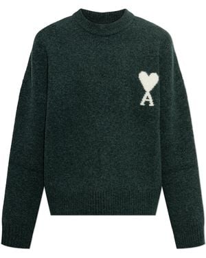 Ami Paris Jumper With Logo - Green