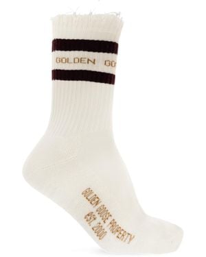 Golden Goose Socks With Logo - White
