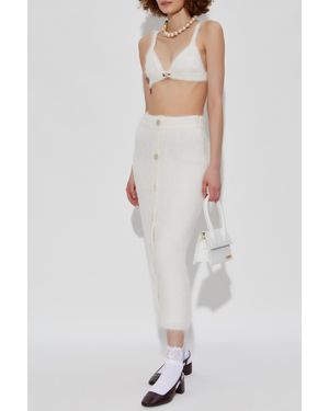 Alessandra Rich Wool Skirt - White