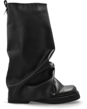 The Attico Leather Ankle Boots 'Robin' - Black
