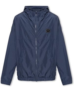 Dolce & Gabbana Nylon Windbreaker Jacket For - Blue