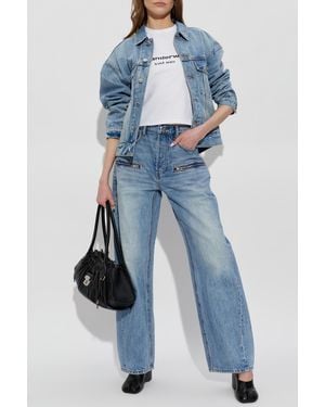 Alexander Wang Denim Jacket With 'Vintage' Motif - Blue