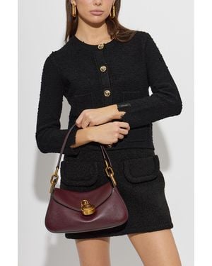 Marc Jacobs Leather Shoulder Bag 'Signet Turnlock' - Black