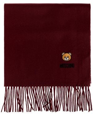 Moschino Wool Scarf With Fringes - Red