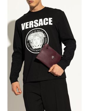 Versace Leather Pouch - Black
