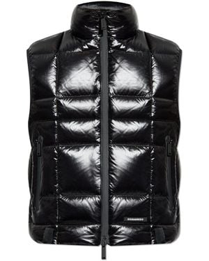 DSquared² Down Gilet With Stand-Up Collar - Black