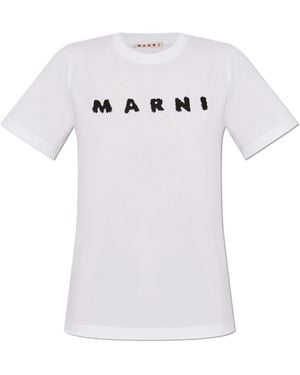 Marni T-Shirt With Printed Logo - White