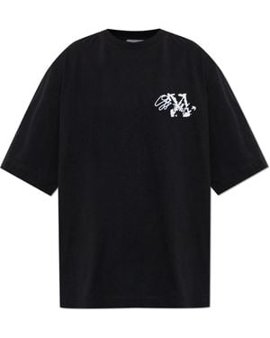 Off-White c/o Virgil Abloh T-Shirt With Embroidered Logo - Black