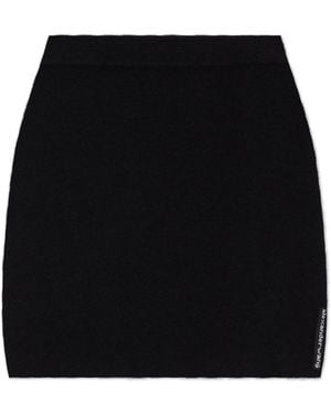 T By Alexander Wang Short Wool Skirt - Black