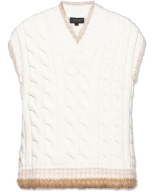 LACOSTE RUNWAY Vest With A Decorative Weave - White