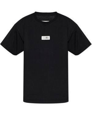MM6 by Maison Margiela T-Shirt With Logo Patch - Black