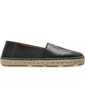 Versace Leather Espadrilles - Black
