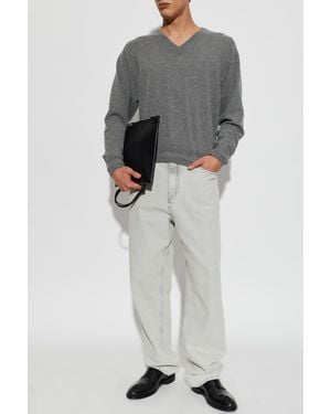 Jil Sander Cashmere V-Neck Sweater - Gray