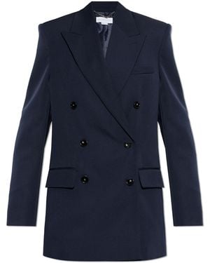 Stella McCartney Double-Breasted Wool Blazer - Blue