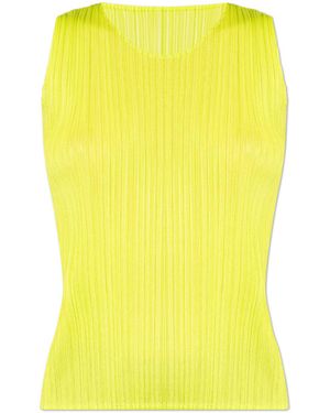 Pleats Please Issey Miyake Pleated Top - Yellow