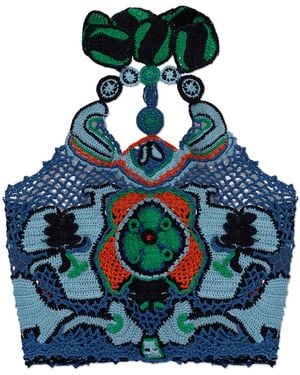 Etro Turtleneck With Decorative Knit - Blue