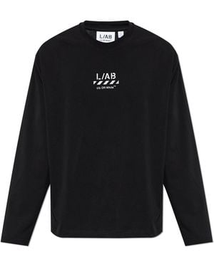 LAB C.O. OFF WHITE Logo Long Sleeve T-Shirt - Black