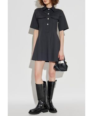 Ganni Dress With Pockets - Black