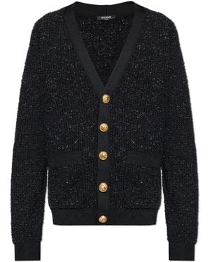 Balmain Tweed Cardigan - Blue