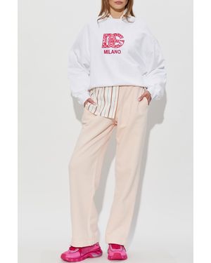 Dolce & Gabbana Sweatpants With Embroidered Logo On The Pocket - Pink