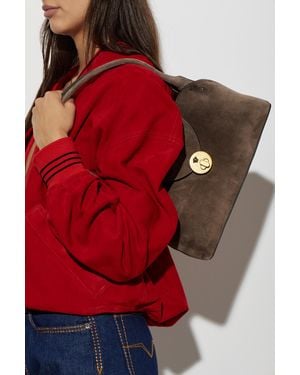 Versace Vivian Small Suede Bag - Red