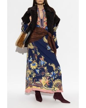 Etro Long Floral Dress - Blue