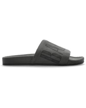 Balenciaga Flip-Flops With Logo - Grey
