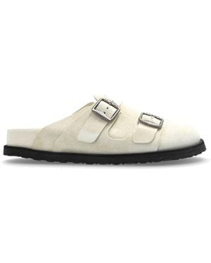 Birkenstock Suede Slides '222 West' - White