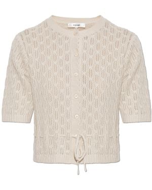 FRAME Wool Cardigan With Short Sleeves - White