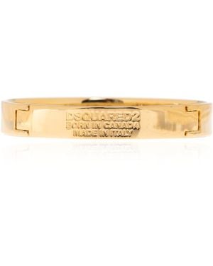 DSquared² Brass Bracelet With Engraved Logo - Metallic
