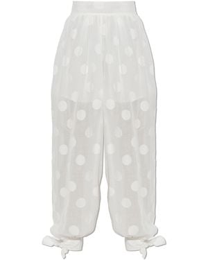 Zimmermann Cotton Polka Dot Patterned Pants - White