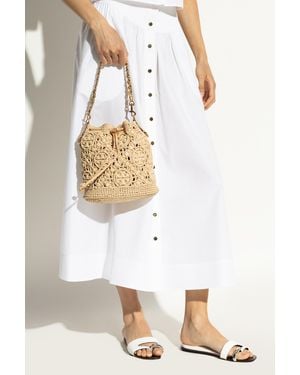 Tory Burch 'T Monogram' Shoulder Bag 'Bucket' Type - White