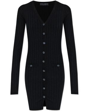 Dolce & Gabbana Cardigan With Shimmering Buttons - Black