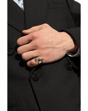 McQueen Brass Ring - Black