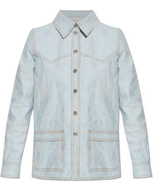 Etro Denim Shirt With Pockets - Blue