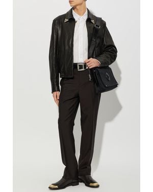 Versace Striped Cotton Shirt - Black