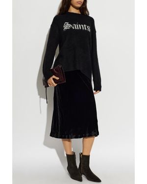 AllSaints 'Nalia' Velvet Skirt - Black
