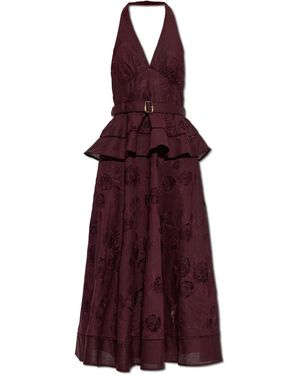 Self-Portrait Dress With Open Back - Purple