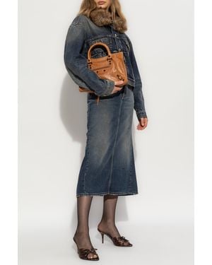 Balenciaga Denim Skirt With Vintage Effect - Blue