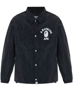 A Bathing Ape Jacket With Logo - Blue