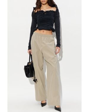 Balenciaga Short Off-The-Shoulder Top - Black