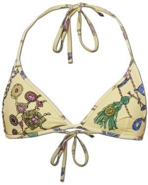 Versace Bikini Top With 'Broken Jewels' Print - Metallic