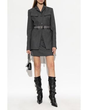 Off-White c/o Virgil Abloh Wool Blazer With Belt - Black