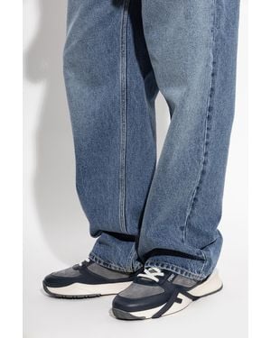 Fendi Leather Sports Shoes - Blue