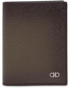 Ferragamo Leather Card Holder - Brown