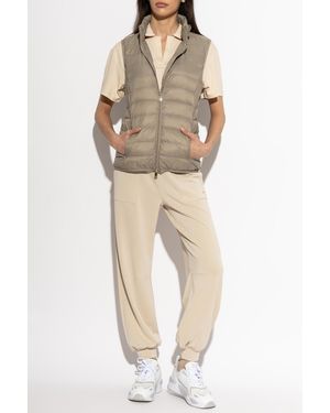 EA7 Insulated Vest With A Stand-Up Collar - Natural