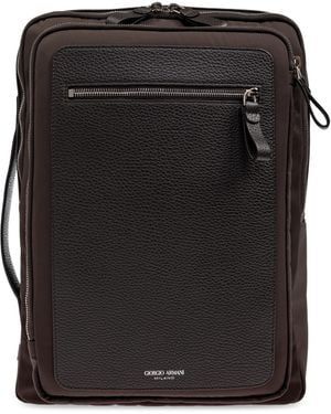 Giorgio Armani Backpack With Logo - Black