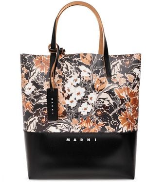 Marni Bag With Floral Motif - Black